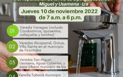 SUSPENSIÓN SERVICIO DE ACUEDUCTO JUEVES 10 DE NOVIEMBRE 2022