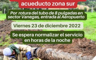SUSPENSIÓN SERVICIO DE ACUEDUCTO SECTOR RURAL VIERNES 23 DE DICIEMBRE 2022
