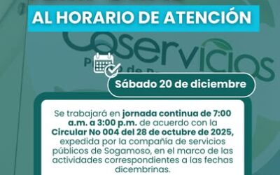 Modificación horario atención al público
