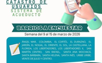 Cronograma de visitas – Catastro de usuarios del sistema de acueducto.